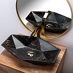 Umývadlo na dosku REA VEGAS - matný čierny mramor – Obrázok 5