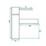 Umývadlová batéria REA TESS - matná čierna, nízka – Obrázok 5