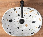 Umývadlo na dosku REA AMELIA - teraco – Obrázok 3