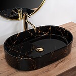 Umývadlo na dosku REA Nadia Black Marble Shiny – Obrázok 2