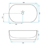 Umývadlo na dosku Rea AMELIA MINI AIAX SHINY – Obrázok 9