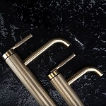 Umývadlová batéria REA Argon - brúsené zlato, vysoká – Obrázok 3