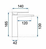 Umývadlová batéria REA PARKER Nickel Brush INOX low – Obrázok 5