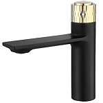 Umývadlová batéria REA STORM - čierna-zlatá, nízka – Obrázok 5