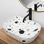 Umývadlo na dosku REA BELINDA - teraco – Obrázok 3