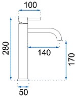 Umývadlová batéria GUSTO TWO - zlatá, vysoká – Obrázok 5