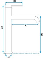 Umývadlová batéria REA  CLIF  TITANIUM HIGH – Obrázok 6