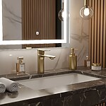 Umývadlová batéria REA Drop Brush Gold low – Obrázok 2