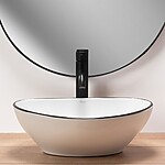 Umývadlo na dosku REA SOFIA Biele/čierny okraj – Obrázok 3