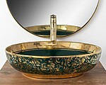 Umývadlo na dosku REA MARGOT - zeleno-zlaté – Obrázok 4