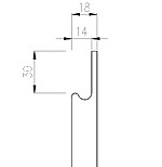 Frézovaná úchytka, typ č.4, pre plochy v laku, 1ks – Obrázok 2