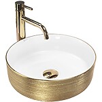 Umývadlo na dosku Rea Sami White Brush Gold