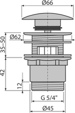 Výpusť Alcaplast A390, s prepadom – Obrázok 2