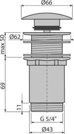 Výpusť Alcaplast A395, bez prepadu – Obrázok 2