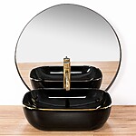 Umývadlo na dosku REA BELINDA - zlato-čierne – Obrázok 2