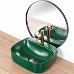 Umývadlo na dosku REA LUIZA 50 - matné zelené – Obrázok 3