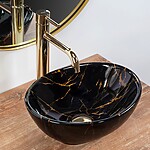 Umývadlo na dosku Rea Sofia Mini Black Marble Shiny – Obrázok 2