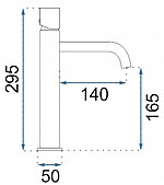 Umývadlová batéria Rea TOMI GUN - šedá vysoká – Obrázok 2