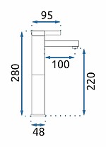 Umývadlová batéria REA POLO - chróm-biela, vysoká – Obrázok 4