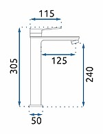 Umývadlová batéria REA VIRAL - matná čierna, vysoká – Obrázok 5
