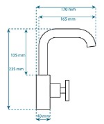 Umývadlová batéria REA VERTIGO SIDE - matná čierna – Obrázok 5