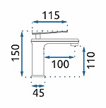 Umývadlová batéria REA BLADE - čierna, nízka – Obrázok 6