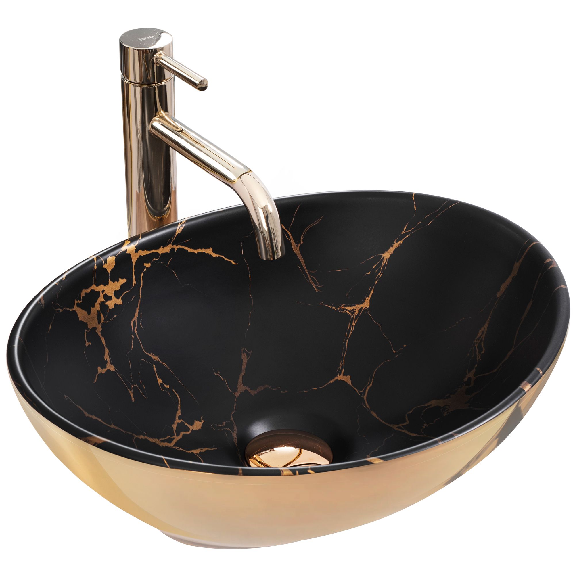 b9cbe988591b686731b0a3013c7ee362 Umývadlo na dosku REA Sofia in marble mat Black Gold – Obrázok 1