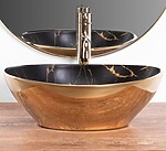 Umývadlo na dosku REA Sofia in marble mat Black Gold – Obrázok 4