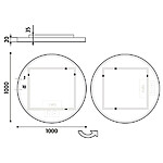 Nimco Bílé kulaté LED zrcadlo pr. 1000 mm se dvěma dotykovými senzory – Obrázok 8