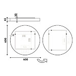 Nimco Bílé LED zrcadlo pr. 600 se dvěma dotykovými senzory – Obrázok 8