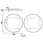 Nimco Bílé kulaté LED zrcadlo pr. 700 mm se dvěma dotykovými senzory – Obrázok 8