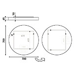 Nimco Bílé LED zrcadlo pr. 700 se dvěma dotykovými senzory – Obrázok 8