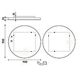 Nimco Bílé kulaté LED zrcadlo pr. 900 mm se dvěma dotykovými senzory – Obrázok 8