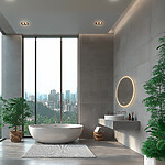 Nimco Bílé kulaté LED zrcadlo pr. 900 mm se dvěma dotykovými senzory – Obrázok 2