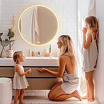 Nimco Bílé kulaté LED zrcadlo pr. 900 mm se dvěma dotykovými senzory – Obrázok 3