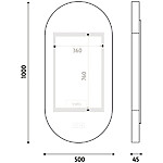 Nimco Bílé LED zrcadlo 500x1000 se dvěma dotykovými senzory – Obrázok 9