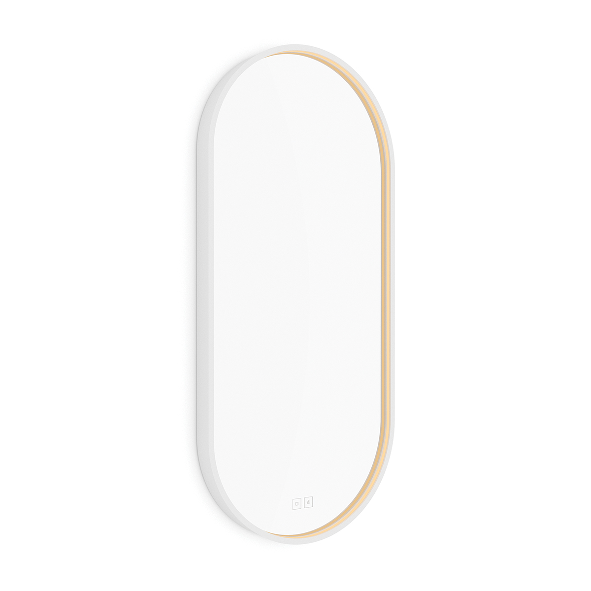 bile-ovalne-led-zrcadlo-1000x500-s-dotykovymi-senzory-nahled Nimco Bílé LED zrcadlo 500x1000 se dvěma dotykovými senzory – Obrázok 1