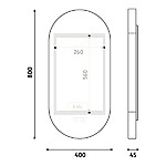 Nimco Bílé LED zrcadlo 400x800 se dvěma dotykovými senzory – Obrázok 9