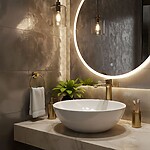 Umývadlová batéria REA Drop Brush Gold High – Obrázok 5