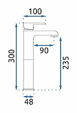 Umývadlová batéria REA BLOOM - chróm-biela, vysoká – Obrázok 6