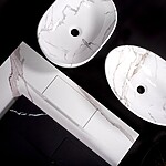 Umývadlo na dosku REA VEGAS - matný čierny mramor – Obrázok 7