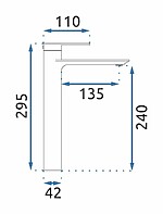 Umývadlová batéria REA VENETA Chrome High – Obrázok 4