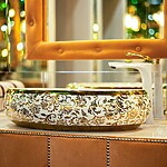 Umývadlo na dosku REA MERYL - bielo-zlaté