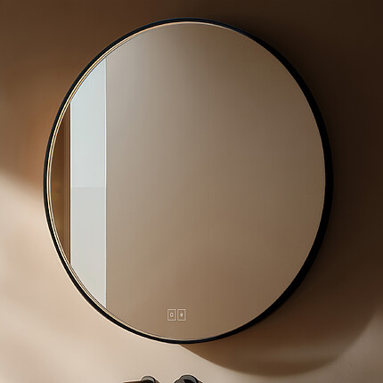 Nimco ČERNÉ LED zrcadlo pr. 800 se dvěma dotykovými senzory