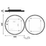 Nimco Černé kulaté LED zrcadlo pr. 600 – Obrázok 2