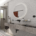 Nimco Černé kulaté LED zrcadlo pr. 900 mm se dvěma dotykovými senzory – Obrázok 2