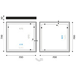 Nimco Černé LED zrcadlo 700x700 se dvěma dotykovými senzory – Obrázok 9
