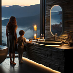 Nimco ČERNÉ LED zrcadlo 450x900 se dvěma dotykovými senzory – Obrázok 3