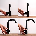 Umývadlová batéria REA VERTIGO SIDE - matná čierna – Obrázok 4