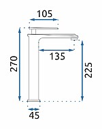Umývadlová batéria REA ROMANO - čierna, vysoká – Obrázok 4